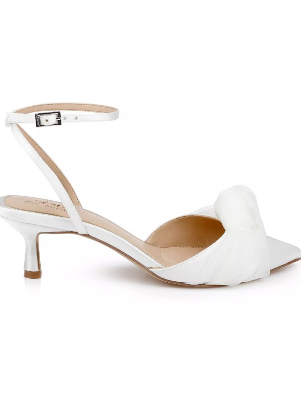 Jewel Badgley Mischka Women's Favor Evening Knot Pumps - Ivory Satin - Size 10 - Picture 2 of 5